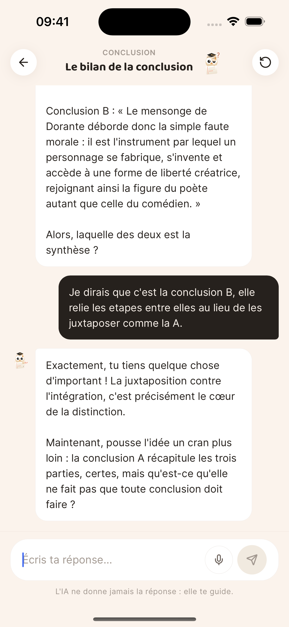 Entraînement : dialogue socratique avec le tuteur
